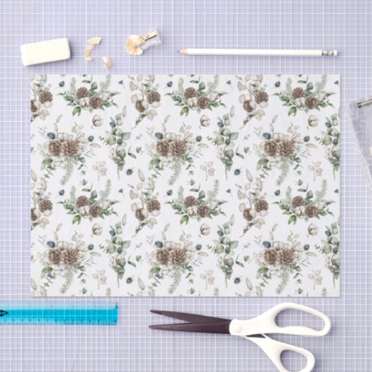 Eenvoudige Waterverf kerst in Farmhouse Greenery Tissuepapier (Craft)