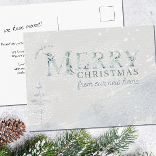 Eenvoudige Waterverf-kerstaankondiging Briefkaart