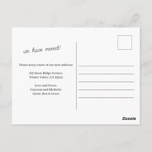 Eenvoudige Waterverf-kerstaankondiging Briefkaart (Achterkant)