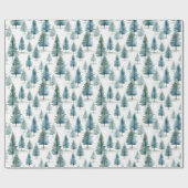 Eenvoudige waterverf kerstboom cadeaupapier (Vlak)