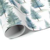 Eenvoudige waterverf kerstboom cadeaupapier (Rol Hoek)