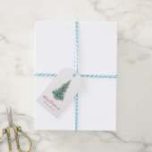 Eenvoudige Waterverf Kerstboom Festiviteiten Cadeaulabel (Met Touw)