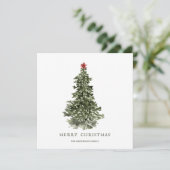 Eenvoudige Waterverf kerstboom Kaart (Staand voorkant)