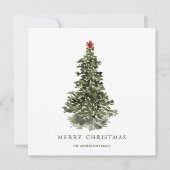 Eenvoudige Waterverf kerstboom Kaart (Voorkant)