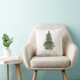 Eenvoudige Waterverf kerstboom Kussen