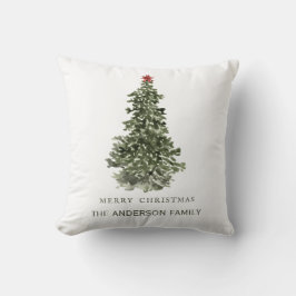 Eenvoudige Waterverf kerstboom Kussen