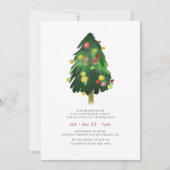 Eenvoudige Waterverf kerstboomfeestdag Kaart (Voorkant)