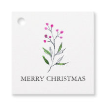 Eenvoudige Waterverf Kerstcadeau Tags