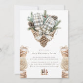 Eenvoudige Waterverf kerstcadeau verpakken partij Kaart (Voorkant)