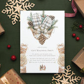 Eenvoudige Waterverf kerstcadeau verpakken partij Kaart