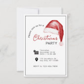 Eenvoudige Waterverf Kerstfeest Uitnodiging (Voorkant)