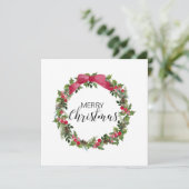 Eenvoudige Waterverf kerstkaart Geen foto (Staand voorkant)