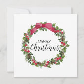 Eenvoudige Waterverf kerstkaart Geen foto (Voorkant)