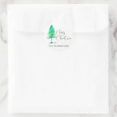 Eenvoudige, Waterverf Kerstmis dennenboom Ronde Sticker (Tas)