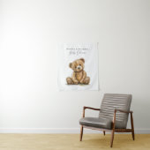 Eenvoudige Waterverf Kleine Beer Baby Shower Wandkleed (In situ)
