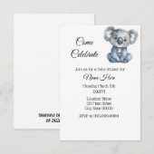 Eenvoudige Waterverf Koala Baby shower Kaart (Voorkant / Achterkant)