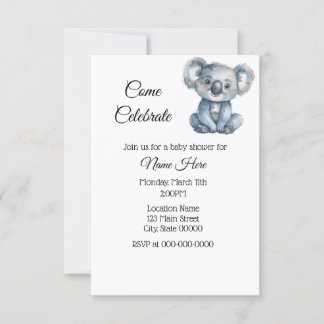 Eenvoudige Waterverf Koala Baby shower Kaart