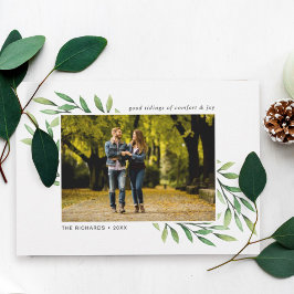 Eenvoudige Waterverf laat een moderne foto achter Feestdagenkaart