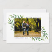 Eenvoudige Waterverf laat een moderne foto achter Feestdagenkaart (Voorkant)