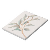 Eenvoudige waterverf laat Modern groen en roze Notitieblok (Linkerzijde)