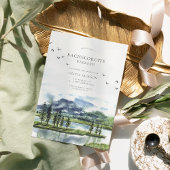 Eenvoudige Waterverf Lakeside Bachelorette Kaart