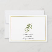 Eenvoudige Waterverf Leaf Viering van het Leven Bedankkaart (Achterkant)