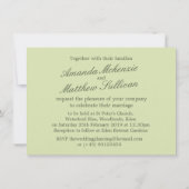 Eenvoudige waterverf lente verlaat bruiloft uitnod kaart (Achterkant)