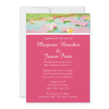 Eenvoudige Waterverf Lillies Wedding Invitation Pi
