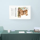 Eenvoudige Waterverf Little Teddy Bear Baby shower Spandoek (Beurs)