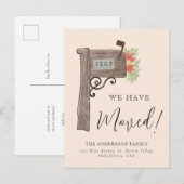 Eenvoudige Waterverf Mailbox New Home Moving Cream Aankondigingskaart (Voorkant / Achterkant)