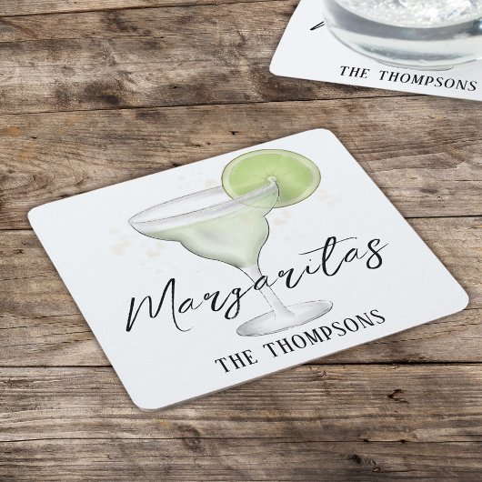 Eenvoudige Waterverf Margarita Whimsical Cocktail Kartonnen Onderzetters