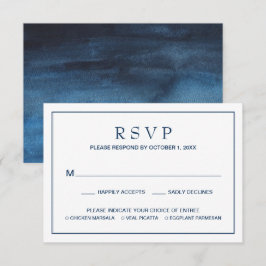 Eenvoudige Waterverf-marinevlek RSVP Kaartje