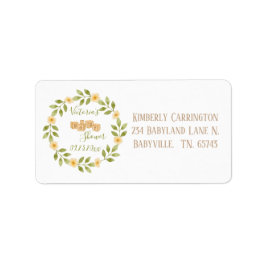 Eenvoudige Waterverf met Baby shower Etiket