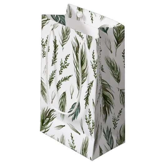 Eenvoudige Waterverf met boschemicaliën kerst Klein Cadeauzakje (Voorkant Gekanteld)