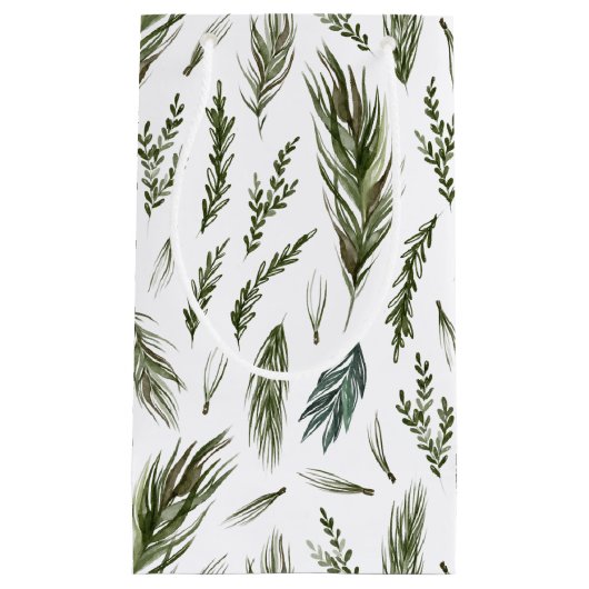 Eenvoudige Waterverf met boschemicaliën kerst Klein Cadeauzakje (Voorkant)