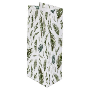 Eenvoudige Waterverf met boschemicaliën kerst Wijn Cadeautas