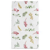 Eenvoudige Waterverf met gouden wintergroen kerstf Klein Cadeauzakje (Voorkant)