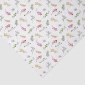 Eenvoudige Waterverf met gouden wintergroen kerstf Tissuepapier (Detail)