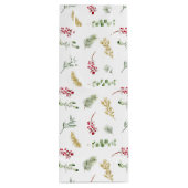 Eenvoudige Waterverf met gouden wintergroen kerstf Wijn Cadeautas (Achterkant)