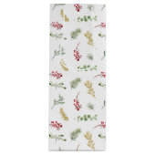 Eenvoudige Waterverf met gouden wintergroen kerstf Wijn Cadeautas (Voorkant)