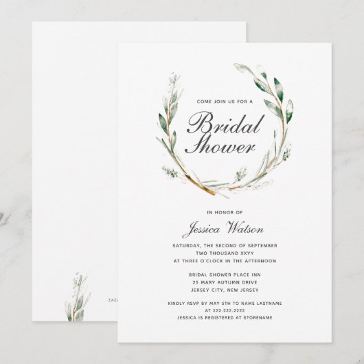 Eenvoudige Waterverf met Vrijgezellenfeest Uitnodi Save The Date (Voorkant / Achterkant)