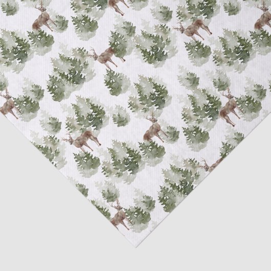 Eenvoudige Waterverf met winterbos Kerstmis Tissuepapier (Detail)