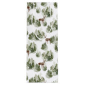 Eenvoudige Waterverf met winterbos Kerstmis Wijn Cadeautas (Achterkant)