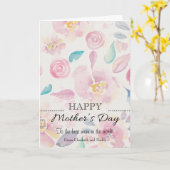 Eenvoudige Waterverf Moederdag wenskaart Kaart (Gele Bloem)