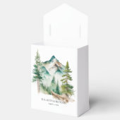 Eenvoudige Waterverf Mountain and Pine Trees Bruil Bedankdoosjes (Geopend)