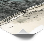 Eenvoudige Waterverf Mountain Vista-Poster Perfect Poster (Hoek)