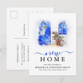 Eenvoudige Waterverf Nieuw adres verplaatsen Aankondigingskaart (Voorkant / Achterkant)