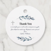 Eenvoudige waterverf olijftak Baptisme Bedankjes Labels (Voorkant)