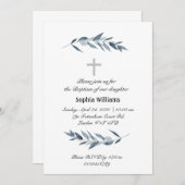 Eenvoudige waterverf olijftak Baptisme Kaart (Voorkant / Achterkant)