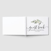 Eenvoudige Waterverf Olive Green Branch Gastenboek (Volledig)